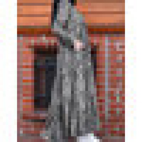 Women irregular striped tiered long sleeve kaftan maxi dresses with pocket Sal