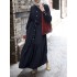 Women mid-calf length stand collar sashes solid color kaftan robe maxi dress Sal