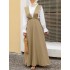 Women sleeveless solid color v-neck side zipper loose casual maxi dress Sal