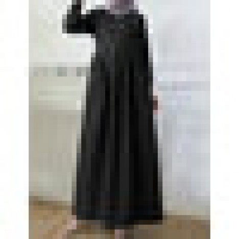 Women solid color ankle length side pocket kaftan robe maxi dresses Sal