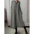 Women solid color button up long sleeve side pocket maxi dresses Sal