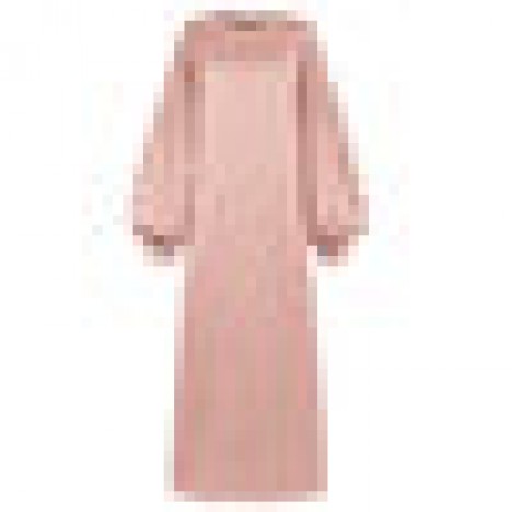 Women solid color puff sleeve loose sweatshirt daily casual maxi dresses Sal