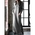 Women solid color side split long sleeves button maxi dresses with pocket Sal