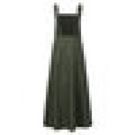 Women solid color sleeveless adjustable straps loose maxi dress Sal
