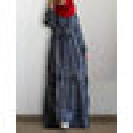 Women striped print button front o-neck long sleeve belted muslim dress abaya kaftan Sal