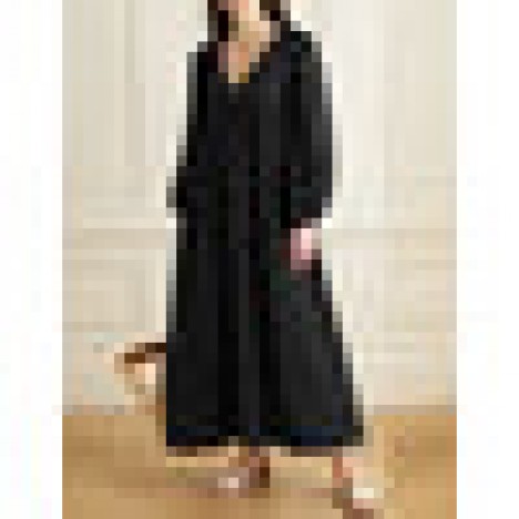 Women v-neck tie back puff sleeve casual maxi dresses Sal