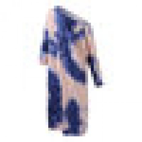 Womens long sleeve off shoulder tie-dye print side split round neck long maxi dress Sal