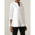 3/4 sleeve v-neck loose solid color cotton blouse for women Sal