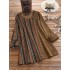 Corduroy stripe print patchwork long sleeve vintage blouse Sal