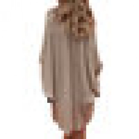 Cross-bordernew european and american large size women's solid color short short long cotton linen v-neck shirt fc486 Sal