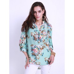 Floral printed women v-neck long sleeve blouses Sal sold out-arrival notice