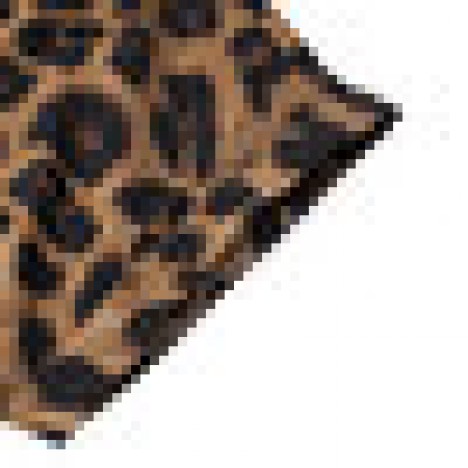 Leopard print crew neck high splited irregular hem casual shirts for women Sal