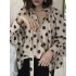 Polka dots printing lantern sleeve neckline bow tie casual blouse for women Sal