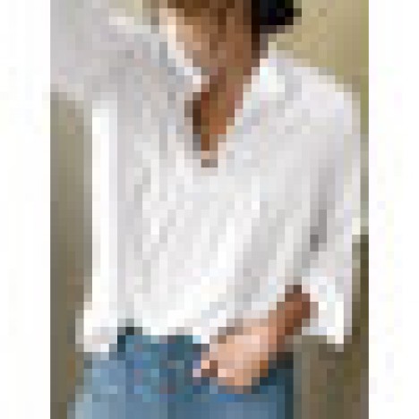 Puff sleeve o-neck elastic cuffs solid color daily casual blouse for women Sal
