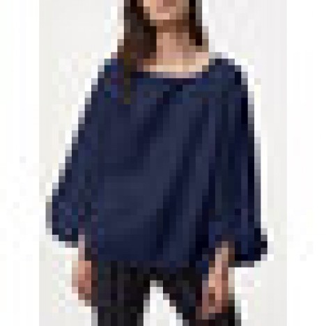 Women casual drawstring puff sleeve o-neck loose solid color blouse Sal