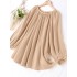 Women casual solid loose korean style puff sleeve shirts Sal