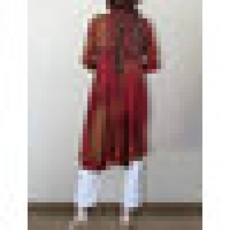 Women plaid printed lapel high-low hem long sleeve kaftan robe blouses Sal