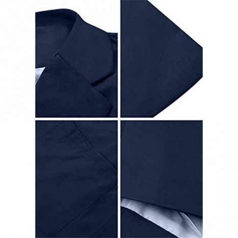 EFOFEI Women's Tweed Plaid Round Neck Jackets Casual Slim Fit Long Sleeve Blazer Plus Size