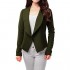FASHIONOLIC Womens Light Weight Casual Work Office Open Front Blazer Cardigan Jacket Made in USA (CLBC002) Olive 3X