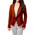 FASHIONOLIC Womens Light Weight Casual Work Office Open Front Blazer Cardigan Jacket Made in USA (CLBC002) Rust 1X