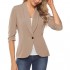 iClosam Women Blazer Jacket 3/4 Ruched Sleeve Open Front Lightweight Work Office Cardigan
