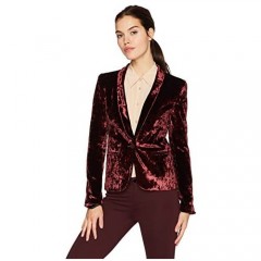 James Jeans Women's Tuxedo Jacket Velveteen Blazer in Rouge Crushed Velvet