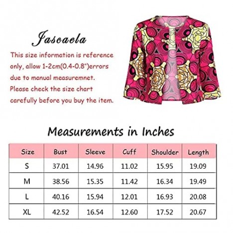 jascaela Women's Sexy Boho Style African Floral Print Off Shoulder Crop Top Vintage Short Blouse Short Sleeve Crop Tops