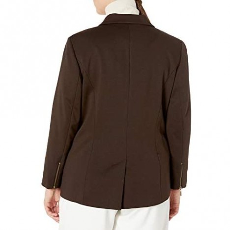 Kasper Women's 1 Button Notch Collar Ponte Jacket
