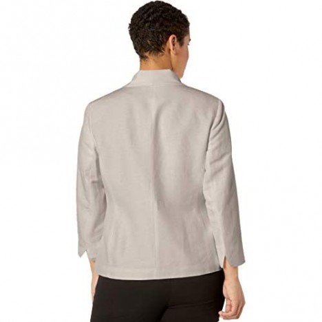 Kasper Women's 1 Button Shawl Collar Linen Jacket