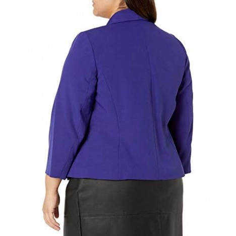 Kasper Women's Plus Size Stretch Crepe Flyaway Jacket