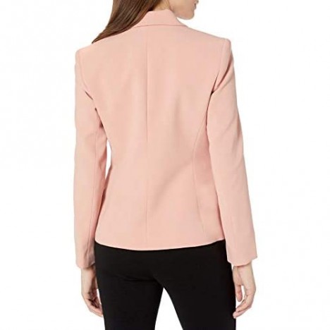 NINE WEST Women's 1 Button Shawl Collar Textured Crepe Jacket