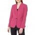 NINE WEST Women's 1 Button Stand Collar Drapey Crepe Jacket