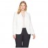 NINE WEST Women's Plus 2 Btn Sb Notch Collar Linen JKT with Cuff
