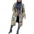 Plus Size Camo Jacket for Women Casual Long Sleeve Multi Pockets Blazer Overcoat Clubwear
