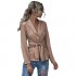 SOLY HUX Women's Casual Long Sleeve Button Down Shirt Pocket Front Blouse Top