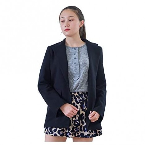 spelling Women's Casual Work Office Notch Lapel Pocket 2 Buttons Blazer Suit Jacket