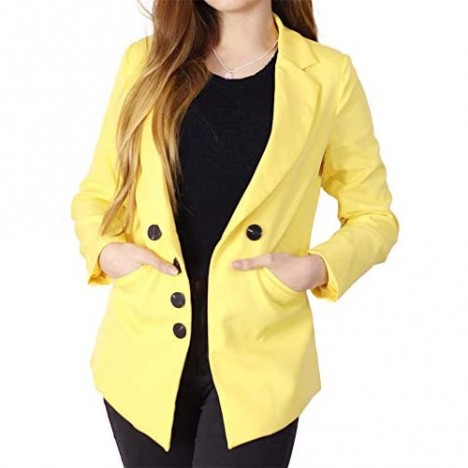 Women Blazer with Buttons - True-to-Size
