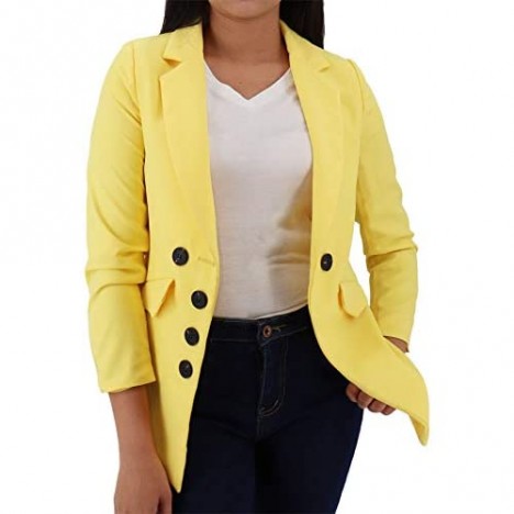 Women Blazer with Buttons - True-to-Size