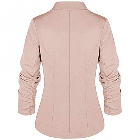 Women's 1 Button Blazer Jacket Casual Work Office Suit Jacket