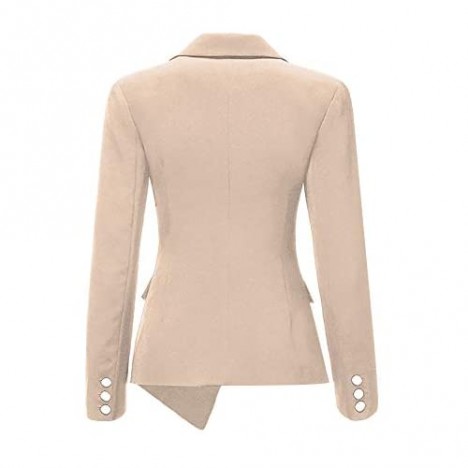 Women's 3 Button Solid Color Notch Lapel Work Office Blazer Jacket Suit
