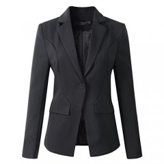 Women's Formal One Button Boyfriend Blazer Jacket
