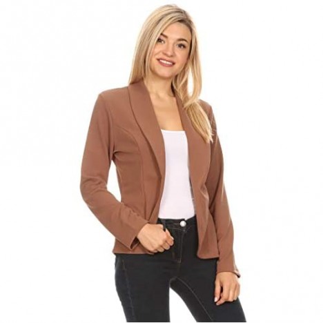 Women's Women's Casual Office Work Long Sleeve Open Front Blazer Jacke with Plus Size