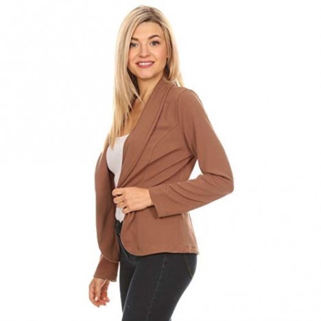 Women's Women's Casual Office Work Long Sleeve Open Front Blazer Jacke with Plus Size