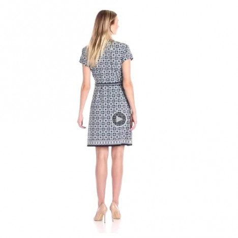 Brand - Lark & Ro Women's Short Sleeve Wrap Dress