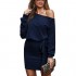 Bunanphy Women Long Sleeve Stretch Slim Fit Hip Dress Midi Bodycon Sweater Dress S-XL