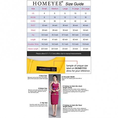 HOMEYEE Women's Business Peplum Dress B242