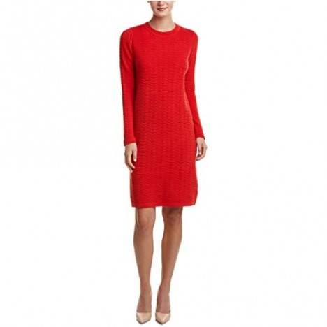 Joan Vass Women's Long Sleeve Sandstitch Dress