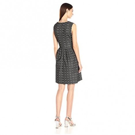 NINE WEST Women's Fit and Flare Dress with Pleats
