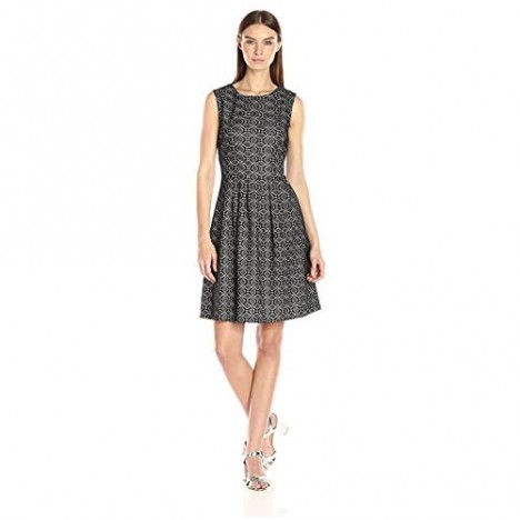NINE WEST Women's Fit and Flare Dress with Pleats