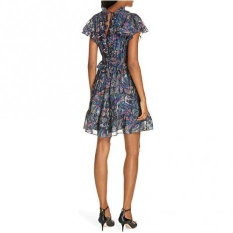 Rebecca Taylor Women's Sleeveless Ruffle Print Dress